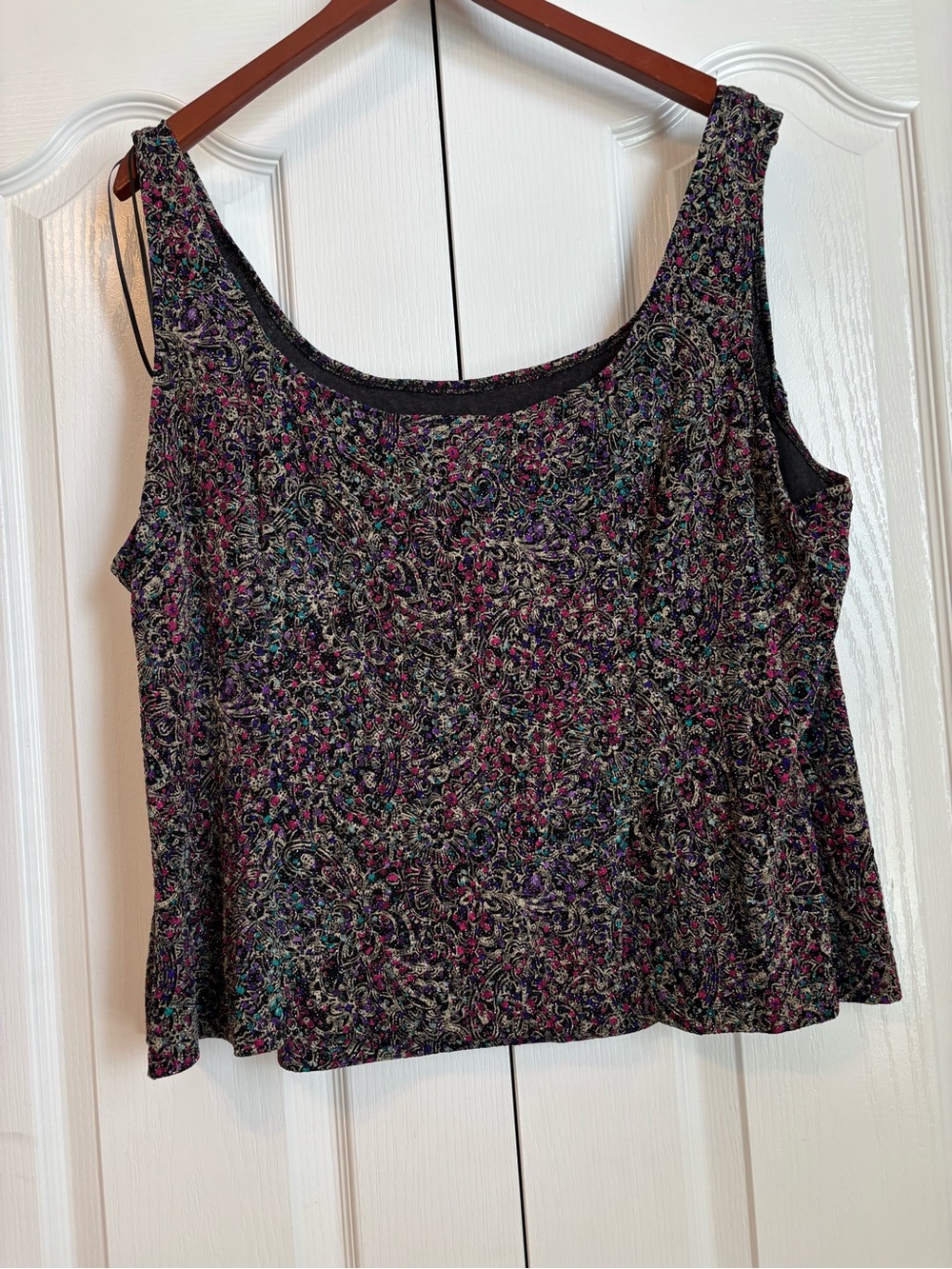 Alex Evenings Black Multicolor Beaded Open Jacket with Tank top - Picture 6 of 10